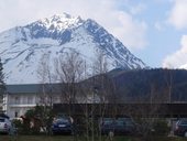 Celkový pohled na Gerlachovský kotel z parkoviště v Tatranské Poliance (1005m).
