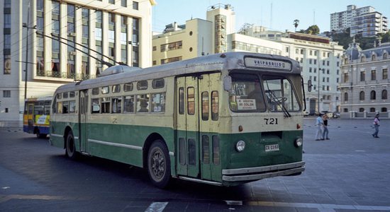 Valparaíso - tradiční trolejbusy, Chile