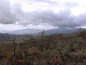 Výhled na úrodné oblasti v okolí města Machachi, Ekvádor