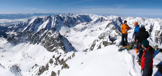 Severozápadní vrchol Vysoké (2547m) - panorama západním směrem, Vysoké Tatry, Slovensko.
