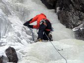 Ledové lezení v rakouském údolí Őtztal (únor 2012)