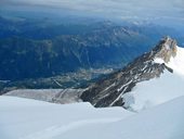 panorama z Mont Blanc du Tacul