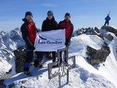 Zimní výstup na severozápadní vrchol Vysoké (2547m) centrálním žlabem, Vysoké Tatry, Slovensko