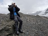 Cesta ze základního tábora Ačik-Taš do C1 (4400m), Kyrgyzstán