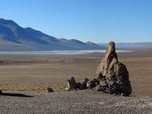 Výhled na Salar de Aguas Calientes, Chile