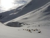 Aklimatizační procházka do třetího výškového tábora C3 (6125m), Kyrgyzstán