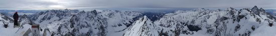 Rysy (2503m) - 360º panorama ze severozápadního vrcholu, Vysoké Tatry, Slovensko.