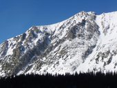 Zimní výstup na severozápadní vrchol Vysoké (2547m) centrálním žlabem, Vysoké Tatry, Slovensko