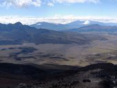 Pohled na kotlinu Limpiopungo, NP Cotopaxi, Ekvádor