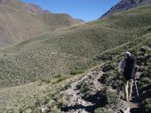 Přístup pod Aconcagua údolími Vacas a Relinchos, Argentina