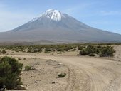Poslední ohlédnutí za sopkou Tacora (5980m), Chile