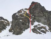 Kozia Kôpka (2100m) - středem jižní stěny, Vysoké Tatry, Slovensko