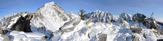 Výhled z turisticky dostupného Predného Soliska (2093m) směrem na sever, Vysoké Tatry, Slovensko