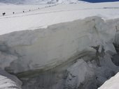 Sestup do základního tábora Ačik-Taš pod Pikem Lenina (7134m), Pamír, Kyrgyzstán