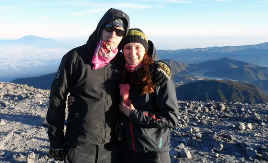 Na vrcholu Gunung Semeru (3676m), Jáva, Indonésie