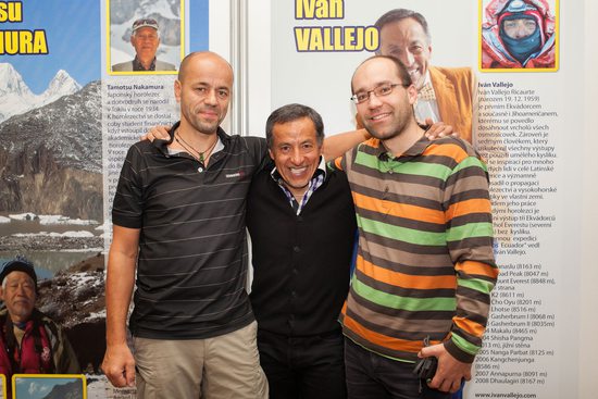 Radek Jaroš, Iván Vallejo a autor článku, Festival alpinismu, Praha, 2013 (Foto: Jan Holomek | f56.cz)