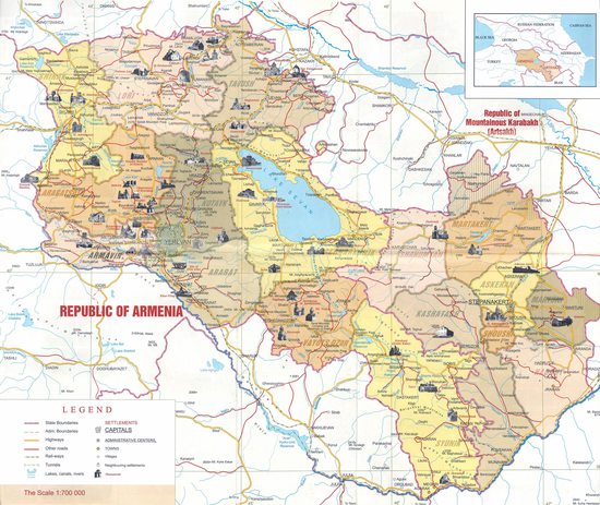 Orientační mapka Arménie