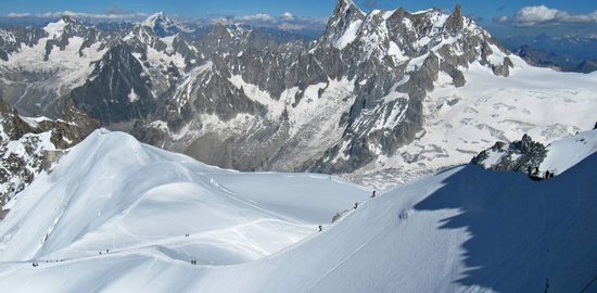 sestupu do údolí Col du Midi