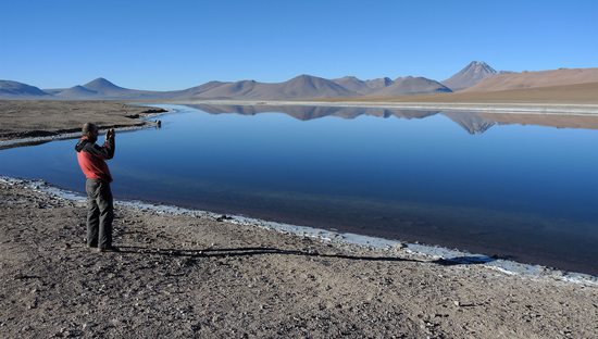 Laguna Quepiaco, přírodní rezervace Los Flamencos, Chile