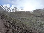 Cesta ze základního tábora Ačik-Taš do C1 (4400m), Kyrgyzstán