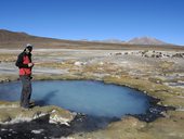 Martin při obhlídce Salaru de Surire, Chile