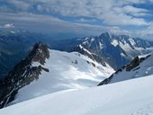 panorama z Mont Blanc du Tacul