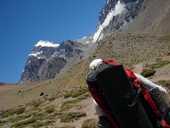 Přístup pod Aconcagua údolími Vacas a Relinchos, Argentina