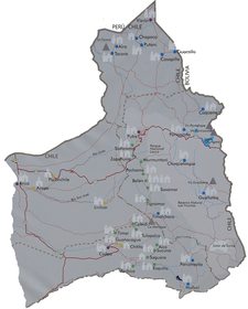 Mapa cesty misií - Ruta de las Misiones, Chile