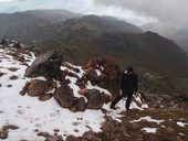 Výstup na sopku Pichincha z konečné stanice lanovky Cruz Loma, Quito, Ekvádor