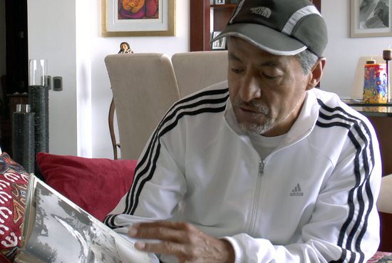 Iván Vallejo and his favourite book about mountaineering - Las Montaňas, Quito, Ecuador