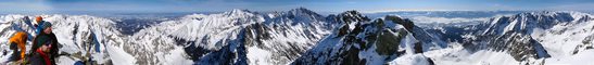 Severozápadní vrchol Vysoké (2547m) - 360˚ panorama z vrcholu, Vysoké Tatry, Slovensko.