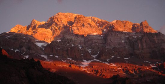 Aconcagua (6962m) z Plaza de Mulas, Argentina, 18. ledna 2006