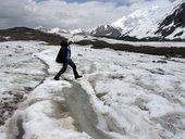 Cesta ze základního tábora Ačik-Taš do C1 (4400m), Kyrgyzstán