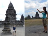 Starověké javánské chrámy v Borobudur, Mendit a Prambanan, Jáva, Indonésie