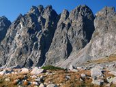 Panorama hřebene Bašt, Vysoké Tatry, Slovensko