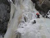 Ledové lezení v rakouském údolí Őtztal (únor 2012)