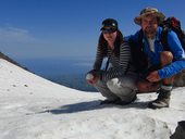 skoro na vrcholu Mt Taranaki