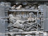 Starověké javánské chrámy v Borobudur, Mendit a Prambanan, Jáva, Indonésie