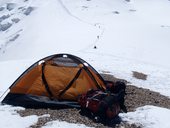 První den výstupu na Pik Lenina (7134m) - z 4400m do 5830m, Pamír, Kyrgyzstán