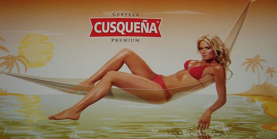 Reklama na pivo Cusquena, Puno, Peru, 19. února 2006