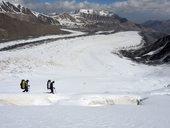 Aklimatizační výstup do druhého výškového tábora C2 (5380m), Kyrgyzstán