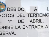 Z důvodů zěmětřesení (1. dubna 2014) je oblast uzavřena ...