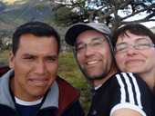 Diego, Martin a Marta - selfie u El Lechero, Ekvádor