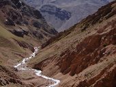 Přístup pod Aconcagua údolími Vacas a Relinchos, Argentina