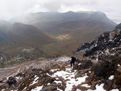 Výstup na sopku Pichincha z konečné stanice lanovky Cruz Loma, Quito, Ekvádor