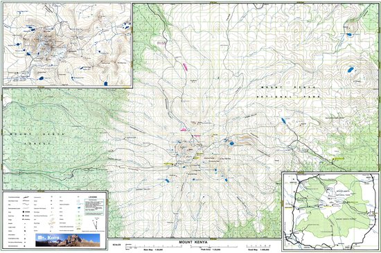 Orientační mapa Národního parku Mt. Kenya