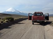 Za kopcem je Národní park Lauca, Chile