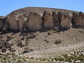 Výhledy ze silnice č. 15, po které jedeme do Colchane, podhůří And, Chile