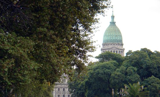 Budova kongresu na náměstí Plaza del Congreso, Buenos Aires, 8. února 2008.