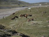 Sestup do základního tábora Ačik-Taš pod Pikem Lenina (7134m), Pamír, Kyrgyzstán